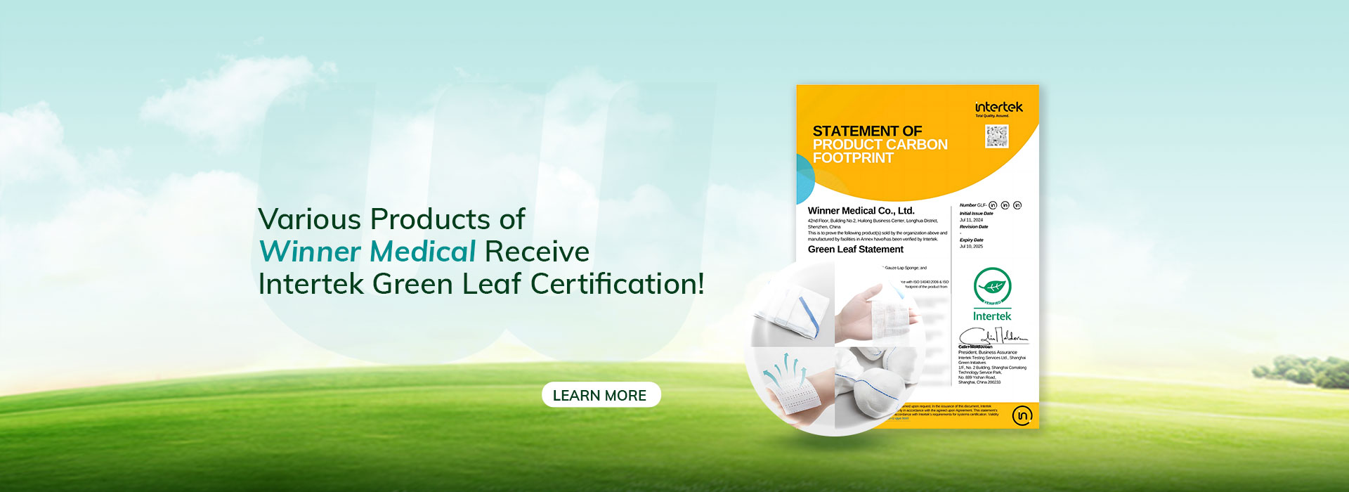 ¡NOTICIAS! ¡Los diversos productos de Winner Medical reciben la certificación de hoja verde de Intertek!