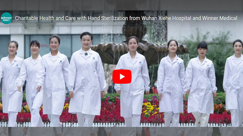 Salud y cuidado caritcon la esterilide manos de Wuhan Xiehe Hospital y ganador médico
