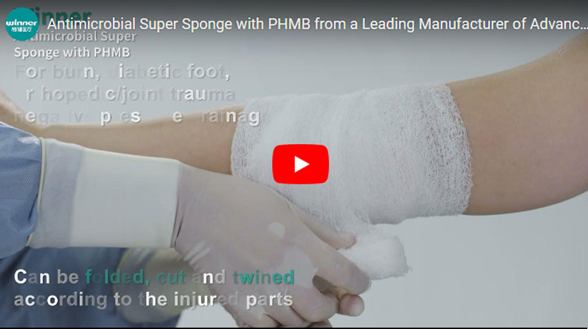 Super esponja con PHMB de un fabricante líder de apósito avanzado para el cuidado de heridas